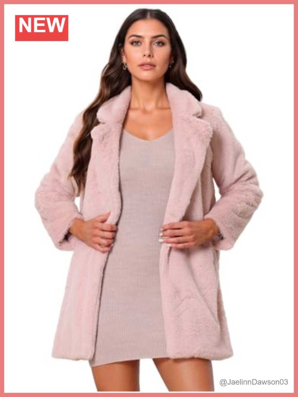 Faux Fur Coat Long Open Front Warm Winter Jacket for Women